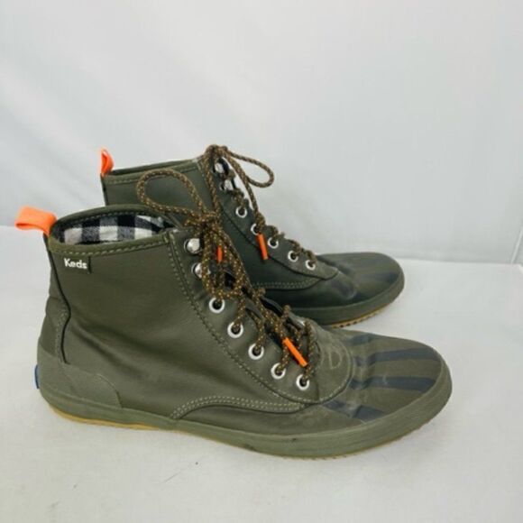 Womens KEDS Scout Splash WX  #WF57263M Olive Green lace-up Hi top Sneakers - - Picture 3 of 7